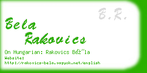 bela rakovics business card